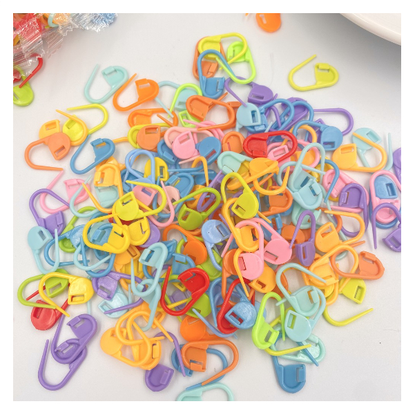 isi 50 PC Peniti Hijab Rainbow Bahan Plastik Pin Jilbab Warna Warni  Peniti Rajut Penanda Rajutan Locking Stitch Marker Peniti Labu