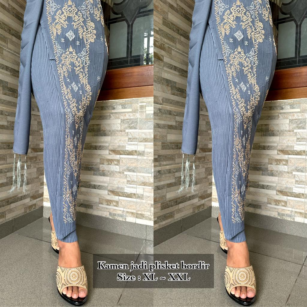 kamen jadi plisket po bordir + selendang
