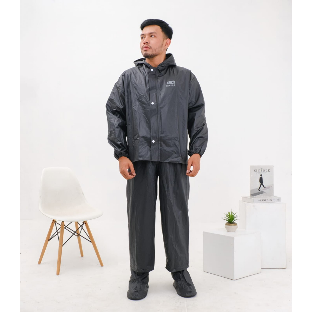 jas hujan pria dewasa berkualitas bahan pvc karet tebal