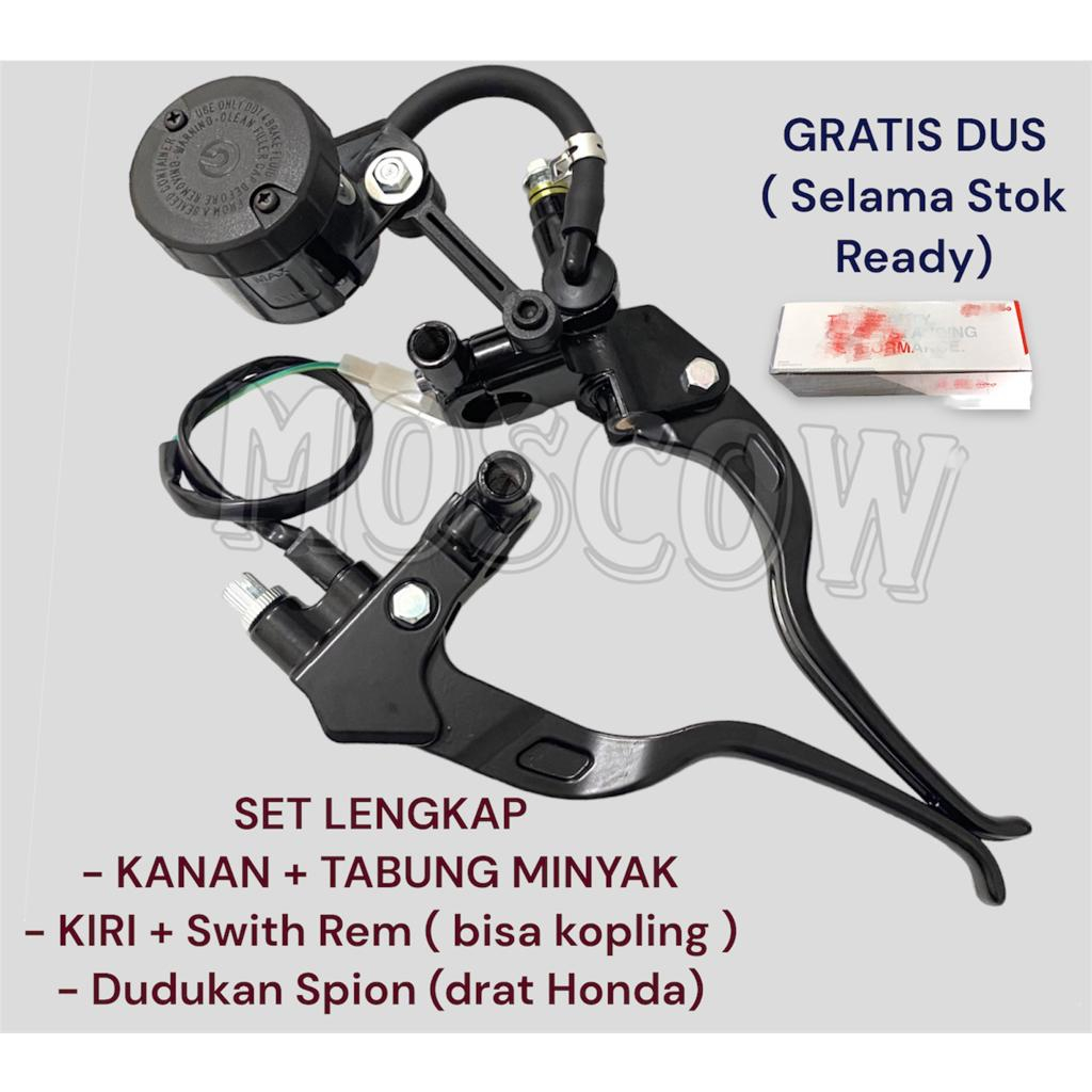 SET MASTER REM KANAN DAN KIRI REM KOPLING PLUS TABUNG BIG SMOKE UNIVERSAL SEMUA MOTOR