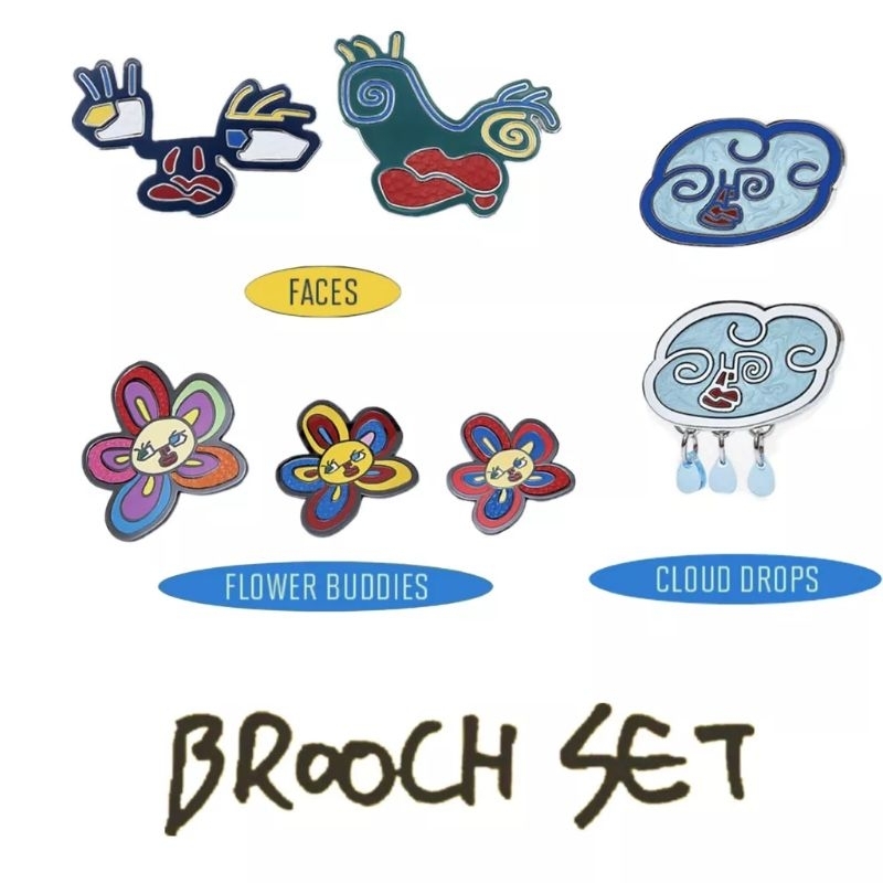 V BROOCH SET / Artist Made Collection By BTS V (Taehyung) Merch (MD) - Brooch Set Faces/Flower Buddi