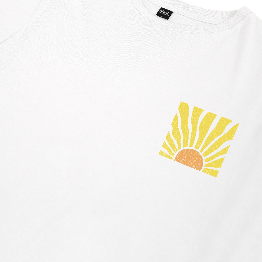 Ribsgold Kaos Distro Pria T Shirt Shine Tshirt T-shirt Lengan Pendek Katun Putih