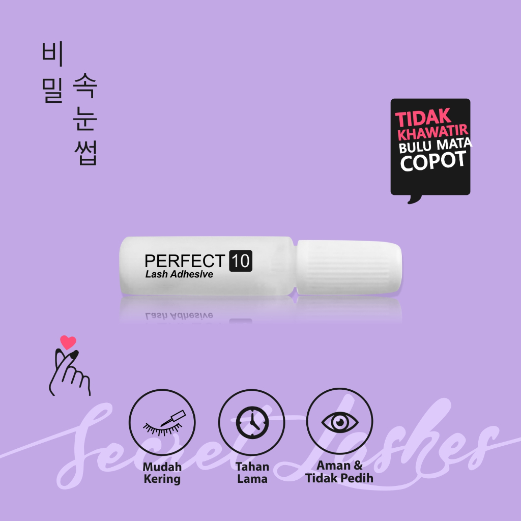 Mini Perfect by Secret Lashes Lem Bulu Mata Palsu Tahan Lama Eyelash Glue Adhesive Anti Air Bening T