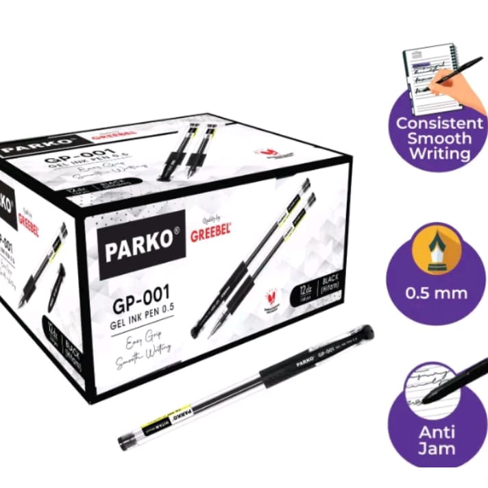 

PARKO Pulpen GEL PEN GP-001 HITAM 0.5 /Pulpen untuk perlengkapan office anak sekolah