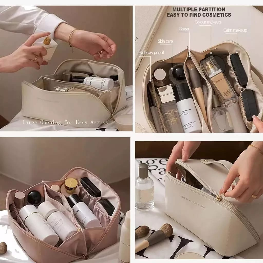 JM Tas Make Up Travel Tas Kosmetik Sekat Tas Portable Cosmetic Bag Pouch For Makeup Portable