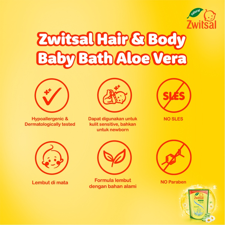 Zwitsal Baby Sabun Mandi Cair Hair and body 450Ml - Sabun Bayi