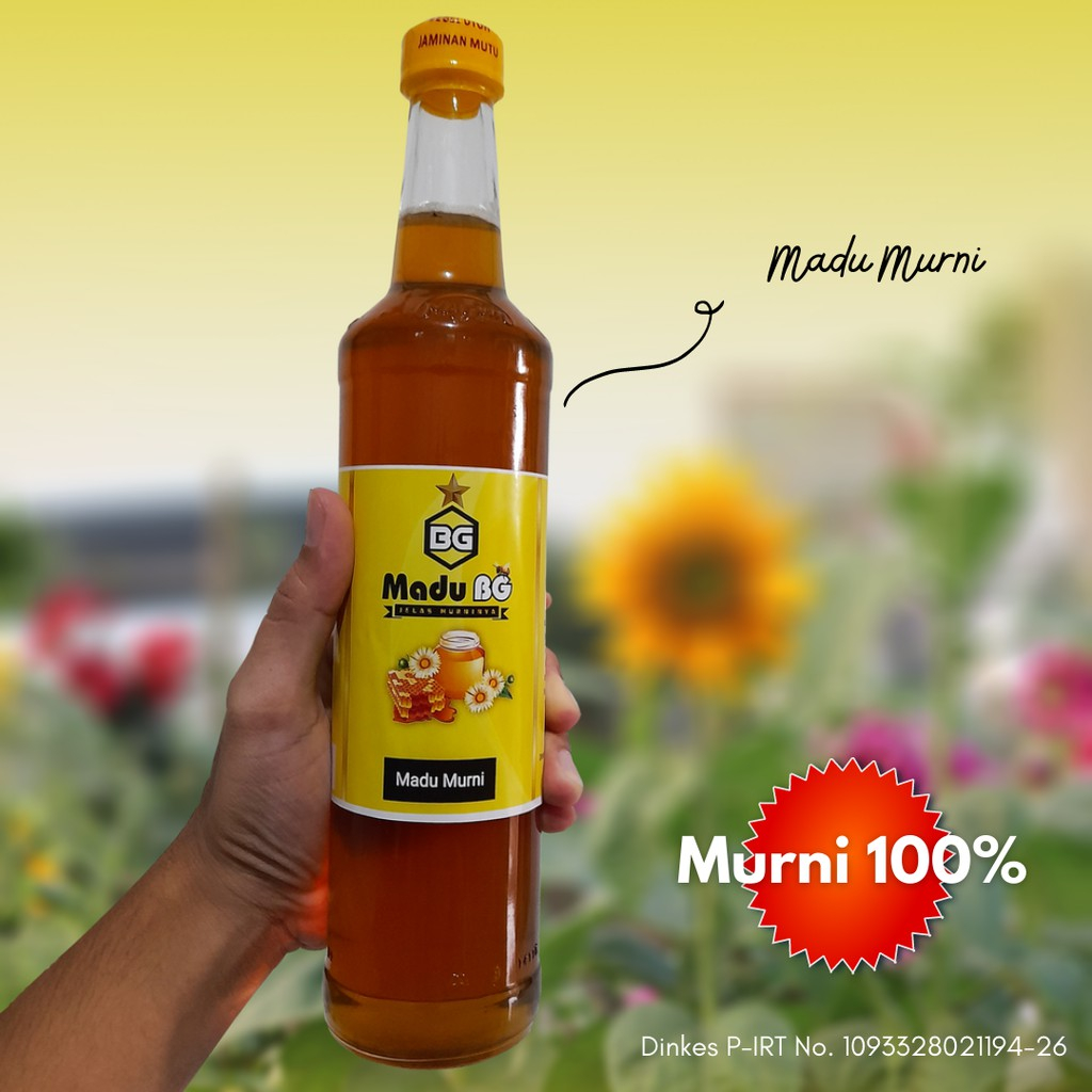 

Madu Murni Asli Lebah Mellifera Madu BG Original Pure Raw Honey 460 ml Khasiat Alami