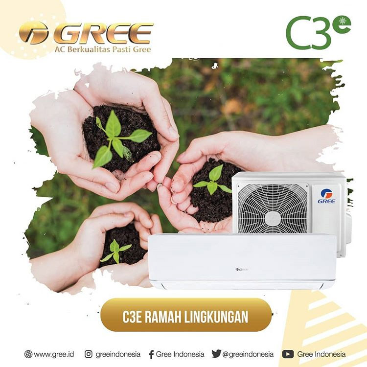 AC GREE DELUXE LOW WATT 3/4 PK 07C3ES ORIGINAL FREE PASANG TRADE IN