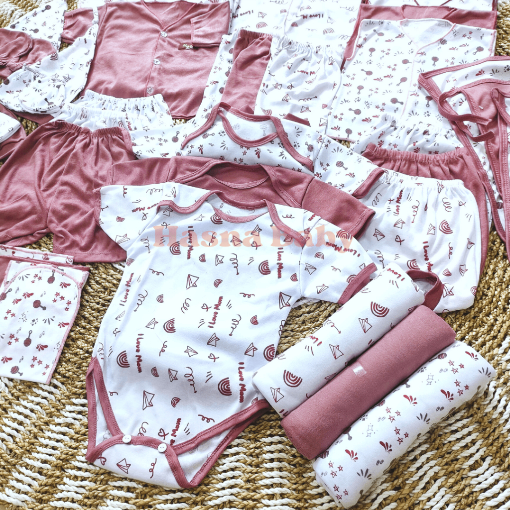 39Pcs Paket Lahiran Lengkap SNI Baju Bayi Celana Bayi Baru Lahir seri Taro Karakter Lucu, Sartaki, Jumper, Popok Tali, Baby Newborn Gift Set Paket Brojol-Juragan Lebak