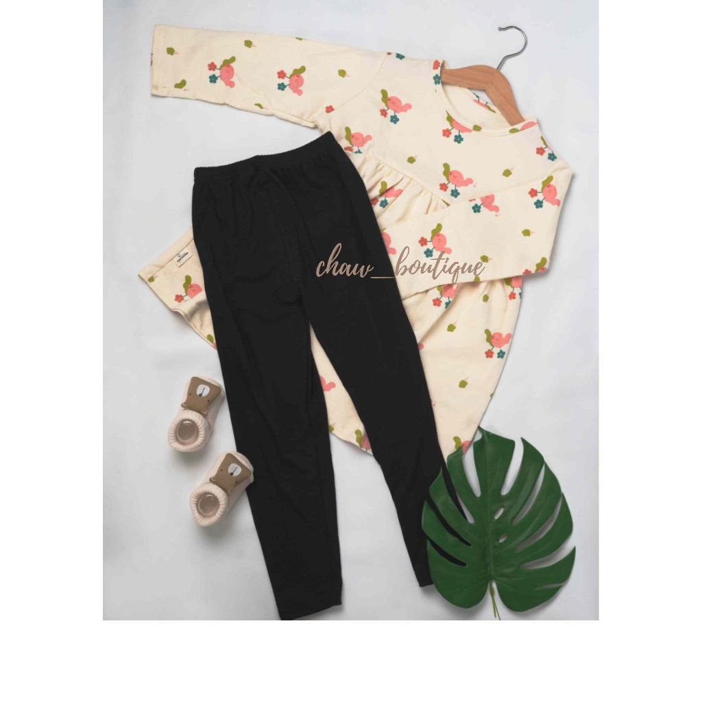 Laure One Set Baju Mengaji Tunik Anak Perempuan umur 5-7 tahun/Baju Tangan Panjang/Tunik Lebaran/Baj