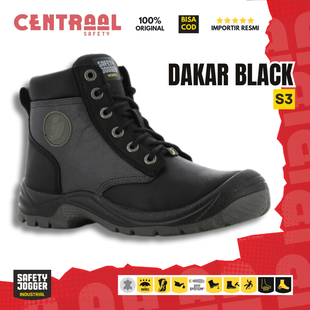 Sepatu Safety Jogger Dakar Black S3