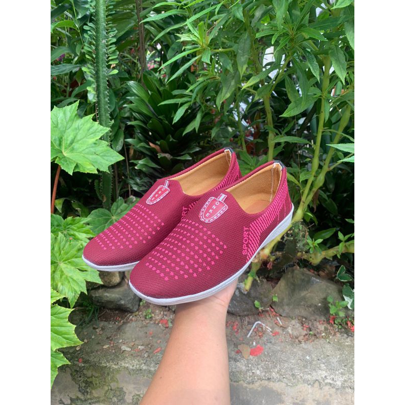 Sepatu slip on anak wanita print ONKE