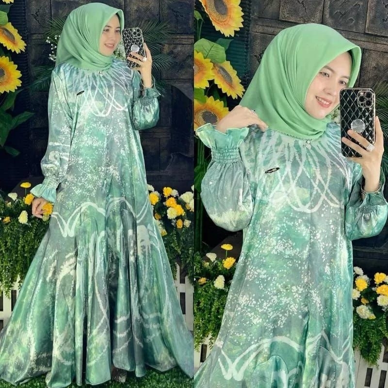 Gamis Aminah Tie Dye Terbaru/Gamis Jumputan / Gamis Palembang/ Gamis Cotton Mikro / Gamis Busui / Gamis Amstrak / Gamis Muslimah / Gamis / Dress