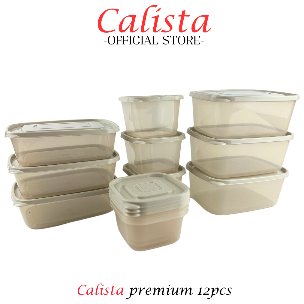FOOD KONTAINER TOPLES PLASTIK CALISTA RUMOI PREMIUM 12PCS TEMPAT KOTAK PENYIMPAN MAKANAN BUMBU DAPUR