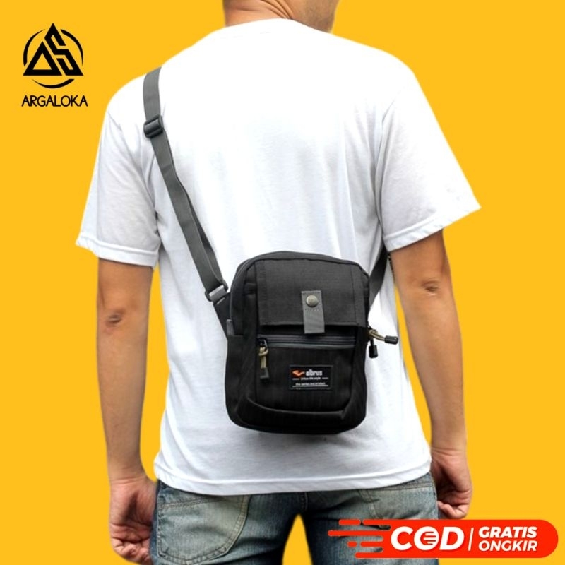 ARGL Tas Selempang Kecil Pria Mini Sling Bag Cowok Distro Premium Original