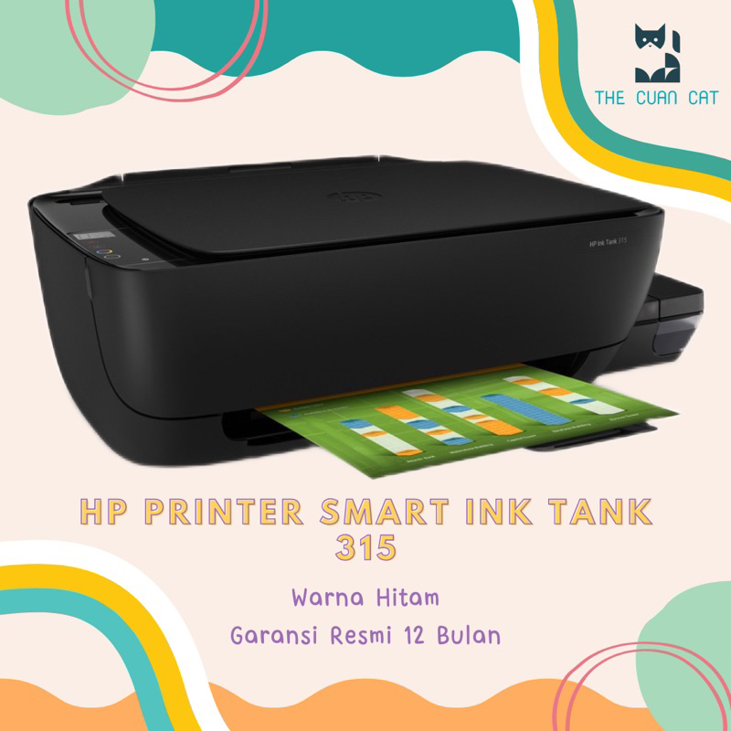 HP Printer Smart Ink Tank 315 ( Print Scan Copy ) Garansi 2 Tahun / Printer Tinta Suntik / Tinta Inf