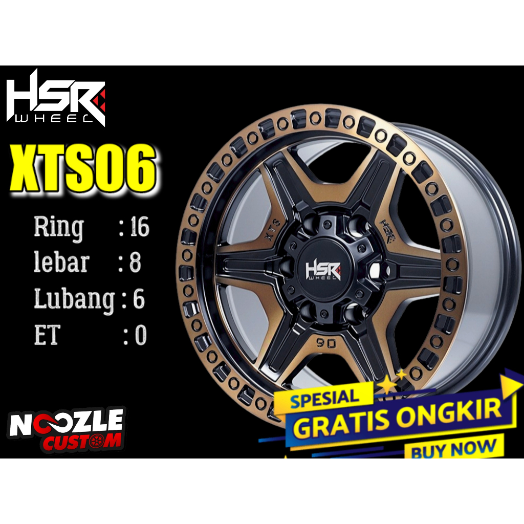 VELG MOBIL R16 LUBANG 6 TYPE HSR XTS06 PELEK MOBIL JEEP RING 16 OFFROAD