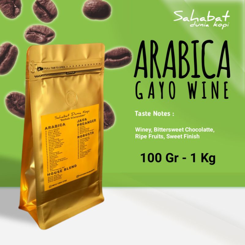

Kopi Arabica Gayo Wine 100% kualitas terbaik