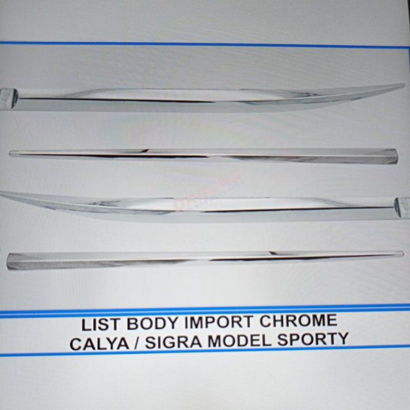 lis body bodi samping mobil toyota calya / sigra temepl chrome crome