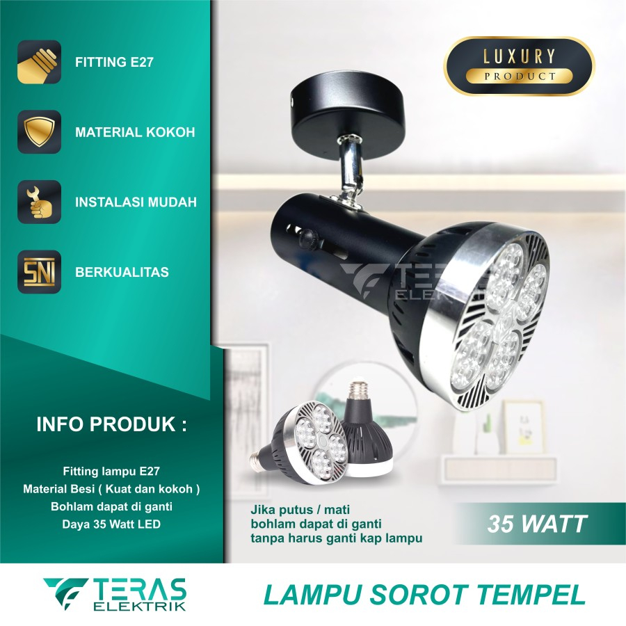 Lampu sorot tempel 35 Watt plafon tempel