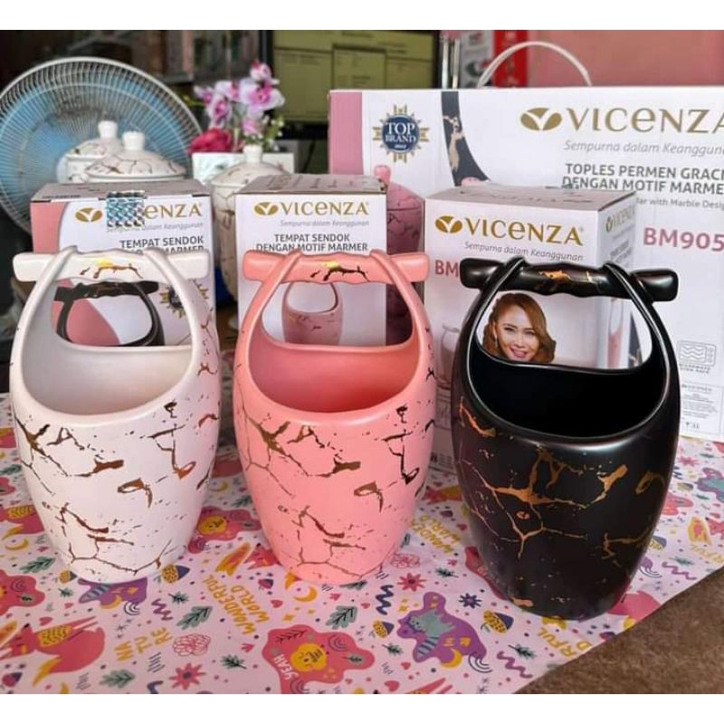 Wadah Sendok Garpu Keramik Marble Vicenza BM-625