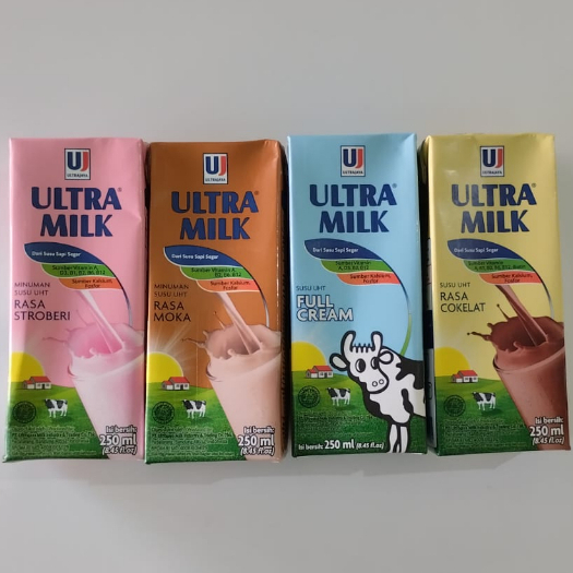 

ULTRA MILK UHT Susu Kemasan 250ml Rasa Stroberi Moka Full Cream Cokelat