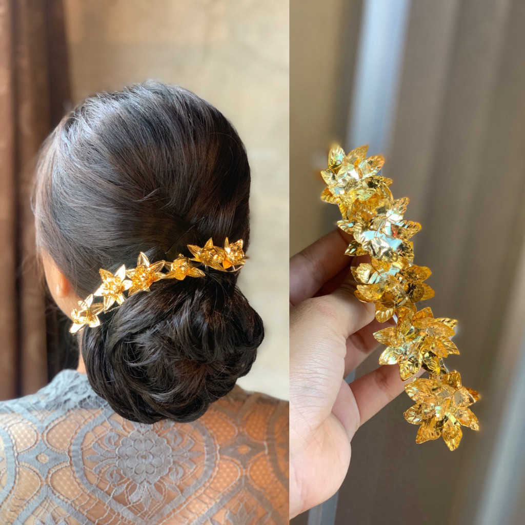 Semanggi melati PREMIUM gold/hiasan sanggul/semanggi bali