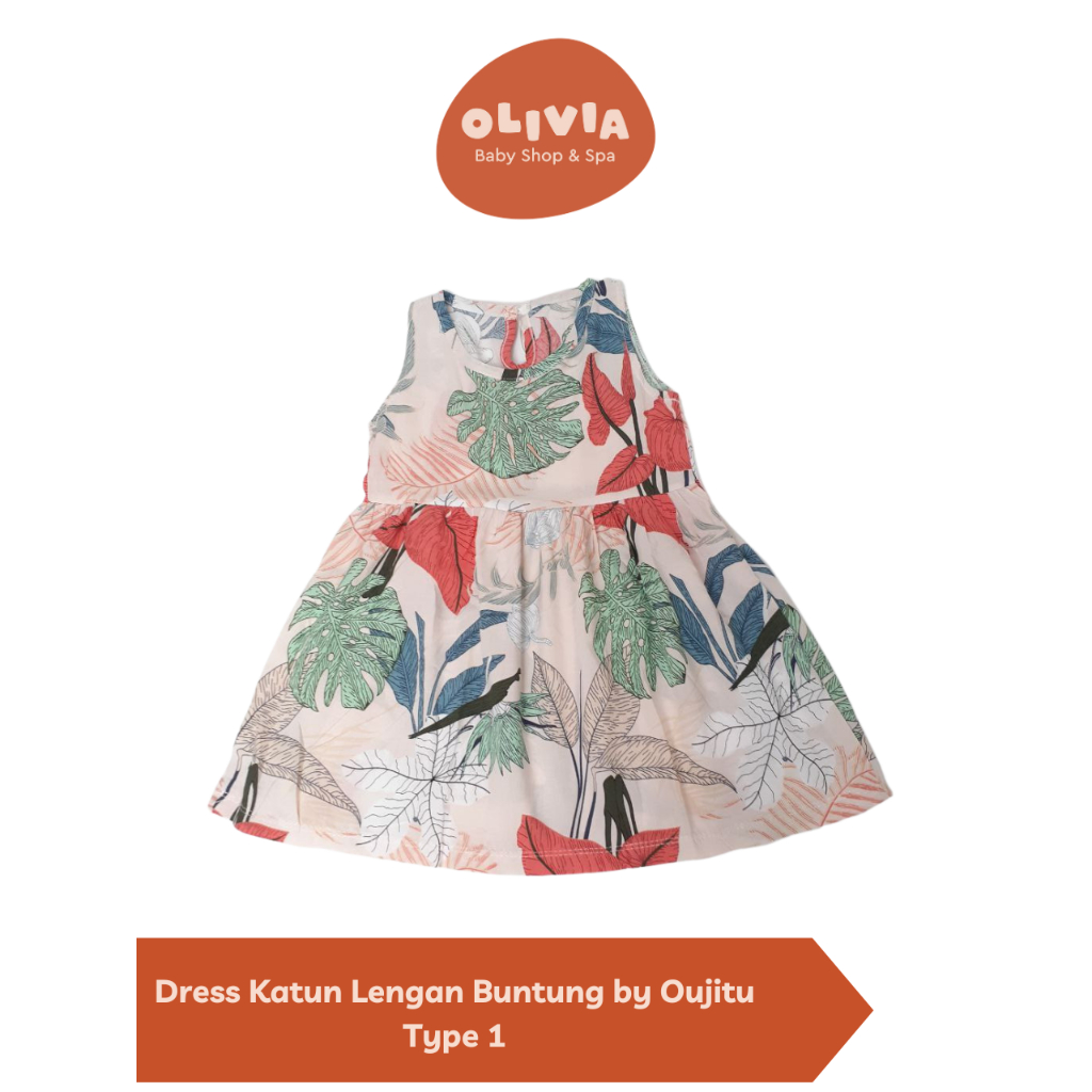 Dress Anak Kutung Korean Style - Dress Katun Lengan Buntung by Oujitu Variasi 2