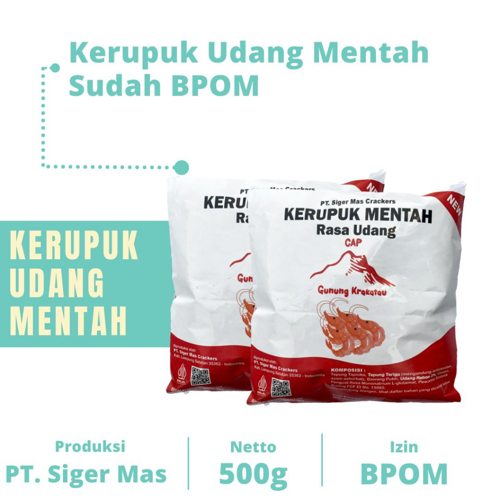 

KRUPUK UDANG MENTAH RESMI BPOM-KRUPUK UDANG CAP KRAKATAU-KRUPUK UDANG 500gram