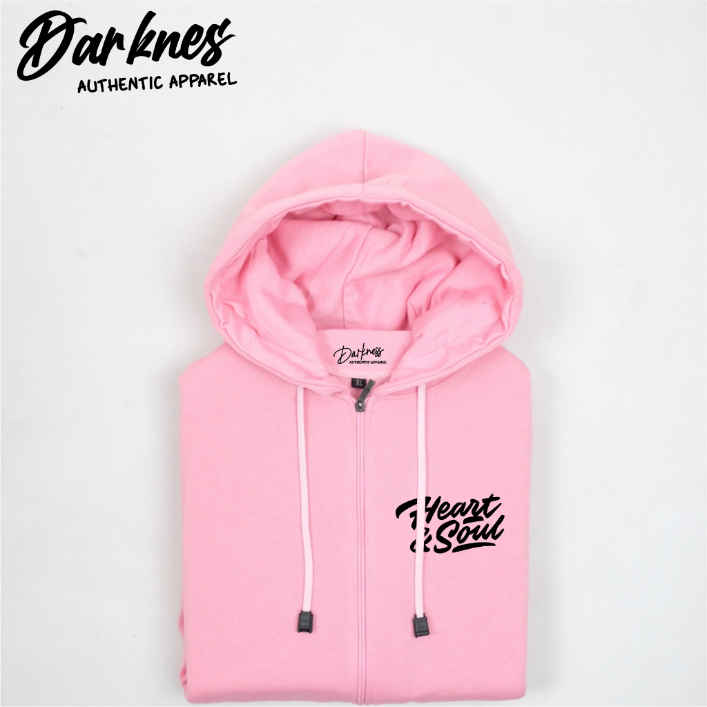 jaket sweater hoodie pria distro original darkness aesthetic bahan tebal motif heart &amp; soul sablon smple bisa cod bayar ditempat hodie oversize cowok cewek style kekinian switer zipper size jumbo M L XL XXL
