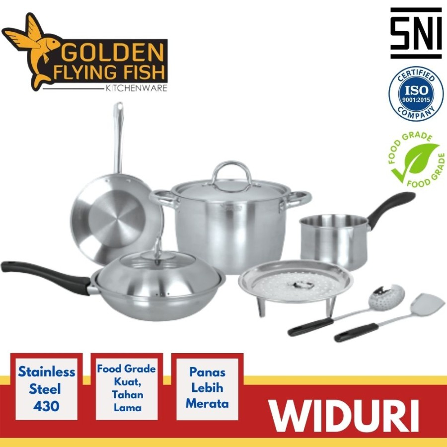 Panci Set Stainless Widuri - Golden Flying Fish