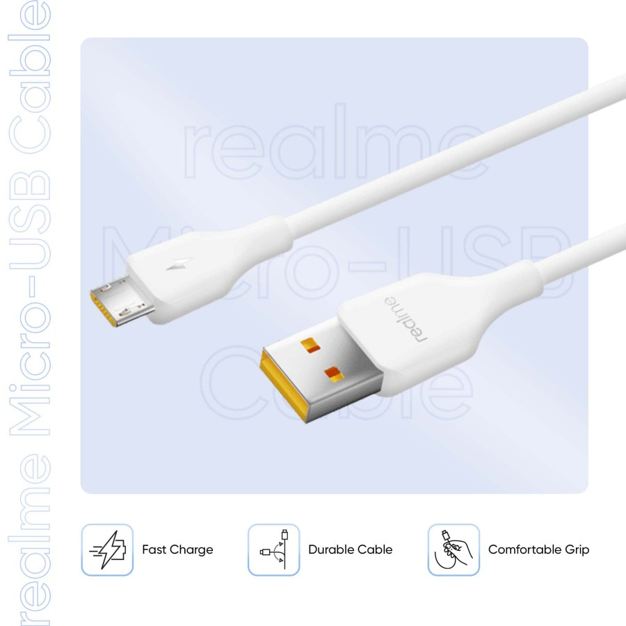 Kabel Data Realme Original USB Type C Micro Dart VOOC RESMI