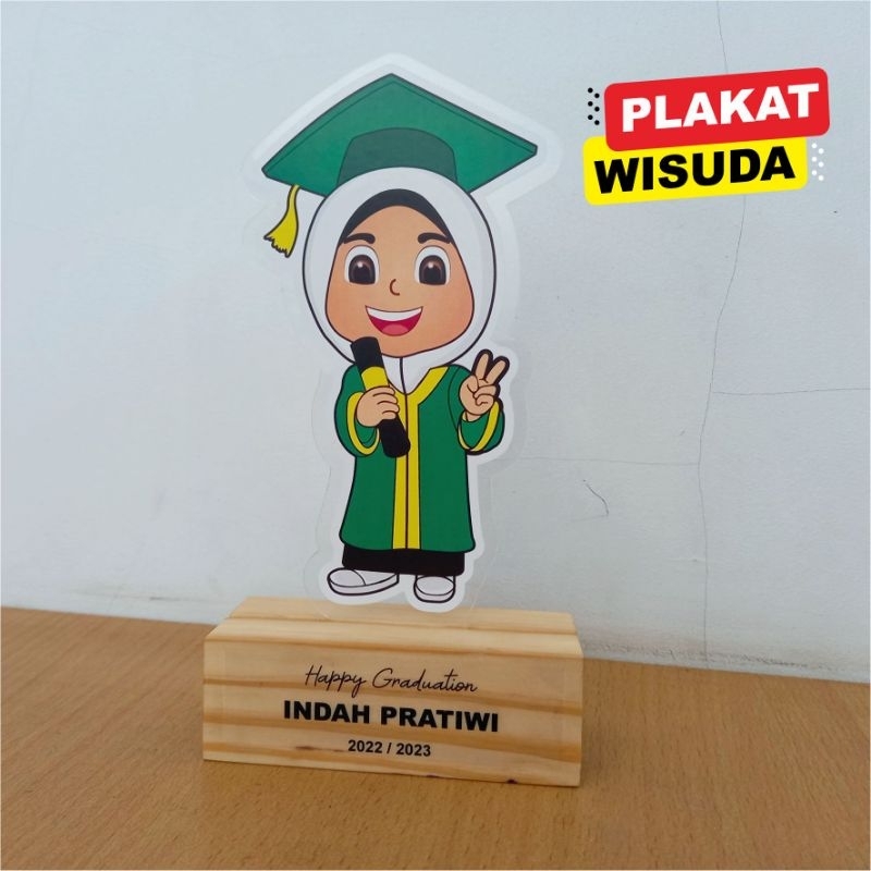 plakat wisuda akrilik hijau