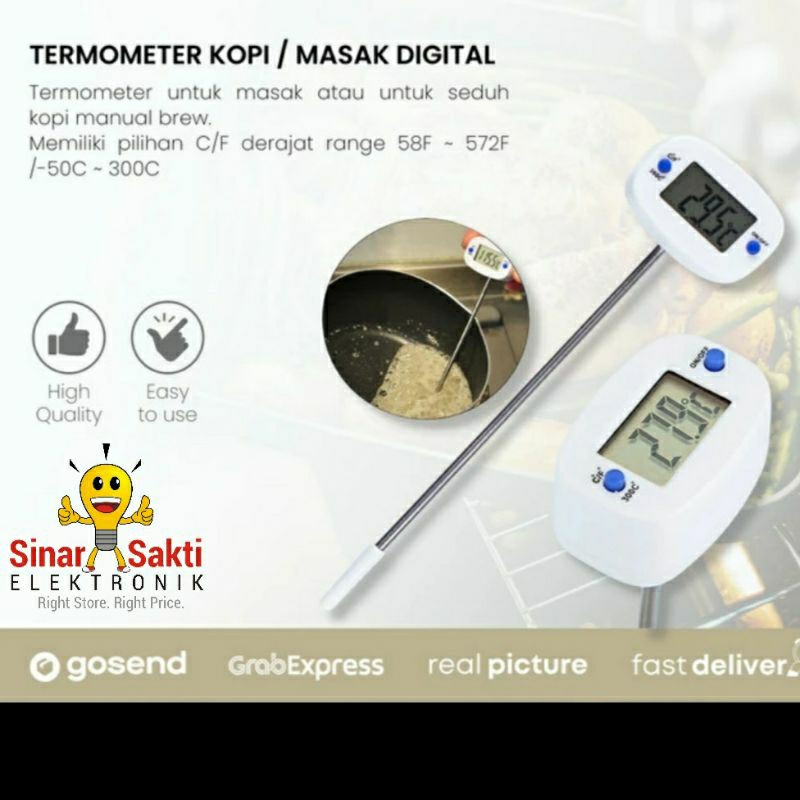 Termometer Masak Digital / Kopi Suhu Air Minyak Bbq Dapur Makanan Minuman