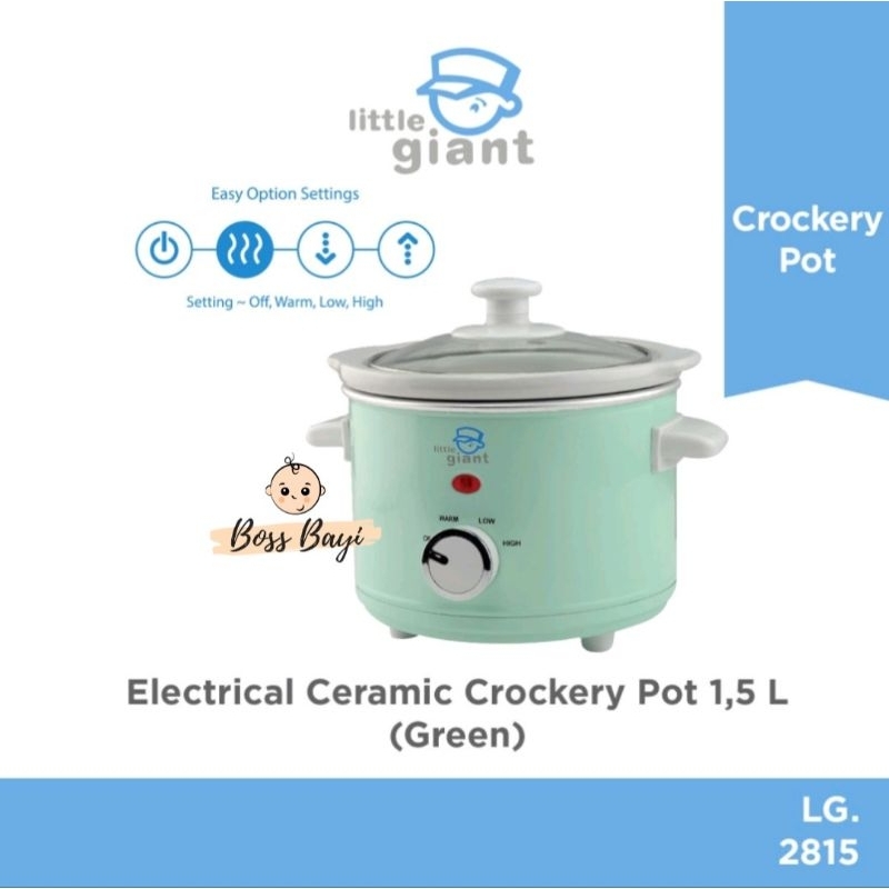 LITTLE GIANT - Electrical Ceramic Crockery Pot 1.5 Liter LG.2815 / Slow Cooker MPASI Bayi