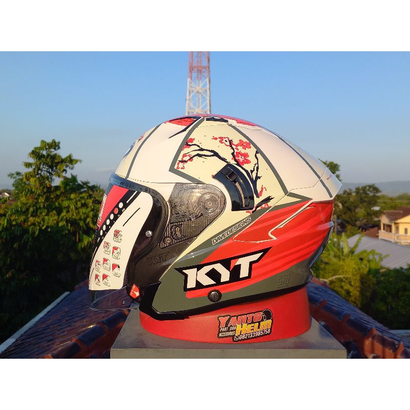 HELM HALF FACE KYT NFJ XAVI SAKURA ORIGINAL