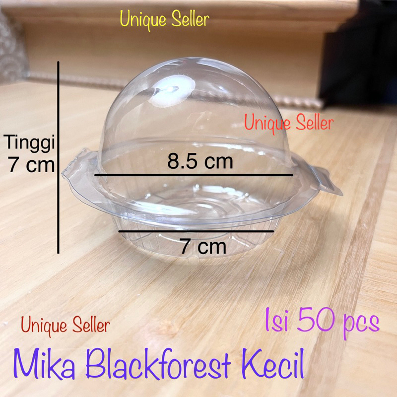 Mika Blackforest Kecil 8.5 cm Tinggi 7 cm isi 50 pcs / Kotak Kue Mochi Puding Muffin Cake Tart 8.5cm / Tempat Roti Kue Jajanan Mochi 8,5 cm / Mika Setengah Bolu Bulat Mini / Mika Setengah Bulat / Mika Bola Mini / Mika Setengah Stengah Bola Mini