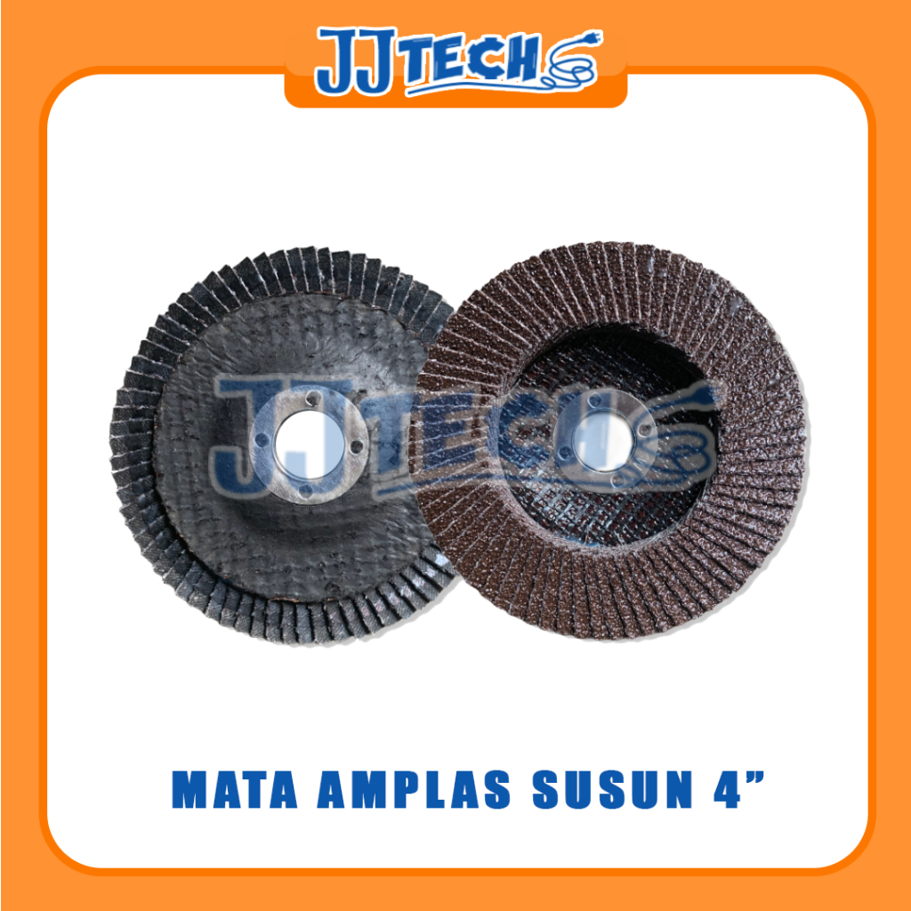 Mata gerinda amplas susun  kasar #60 4" powercut untuk asah menghaluskan kayu besi stainless steel l