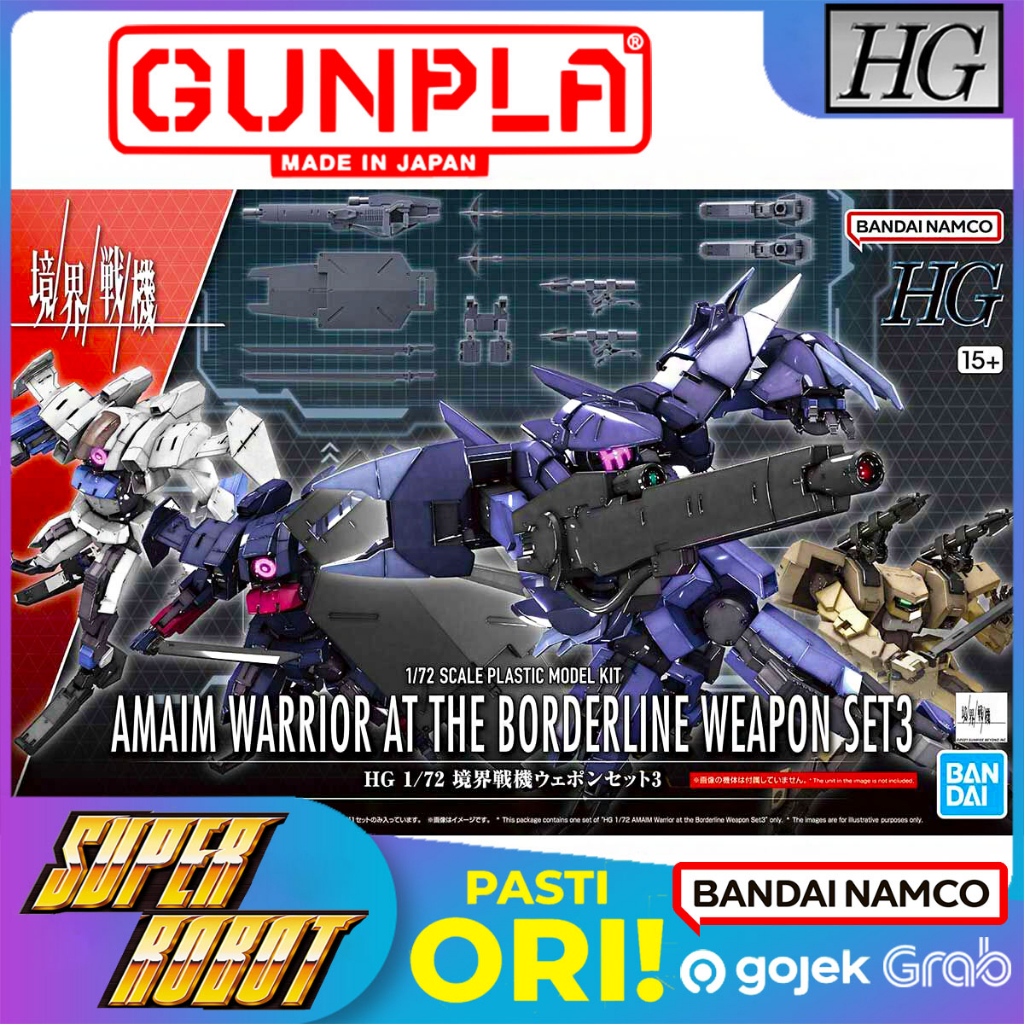 𝗕𝗔𝗡𝗗𝗔𝗜 HG AMAIM Warrior at the Borderline Weapon Set 3 Gundam