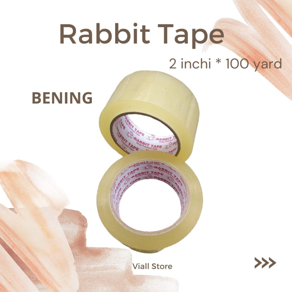 

RABBIT TAPE 100 YARD BENING || LAKBAN BENING 100 YARD 45 MM X 10.3 CM