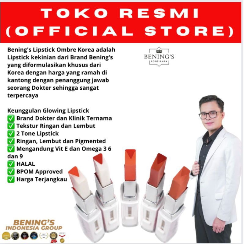 LIPSTIK BENING'S by dr Oky Pratama Lipstik OMBRE Bening