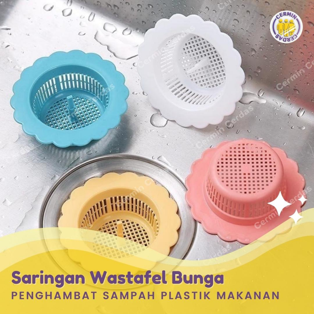 Saringan Wastafel Bunga Cuci Piring Penghambat Sampah Plastik Makanan