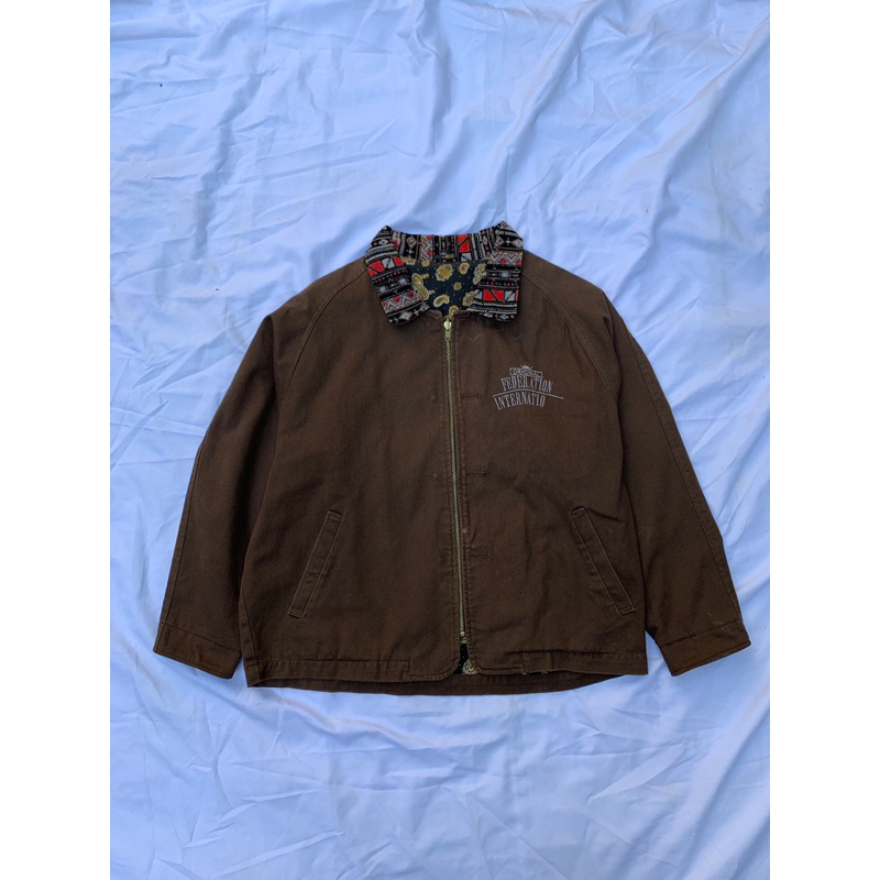 Work Jacket Vintage Boxy Crop Fit Duck Canvas second