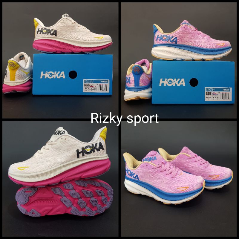 Hoka clifthon 9 sepatu sport wanita
