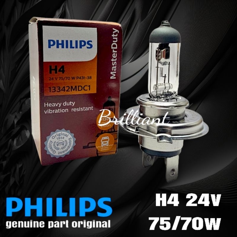 Lampu Mobil Bohlam Halogen H4 P43 - PHILIPS Original - 12v dan 24v - Harga Satuan Pcs