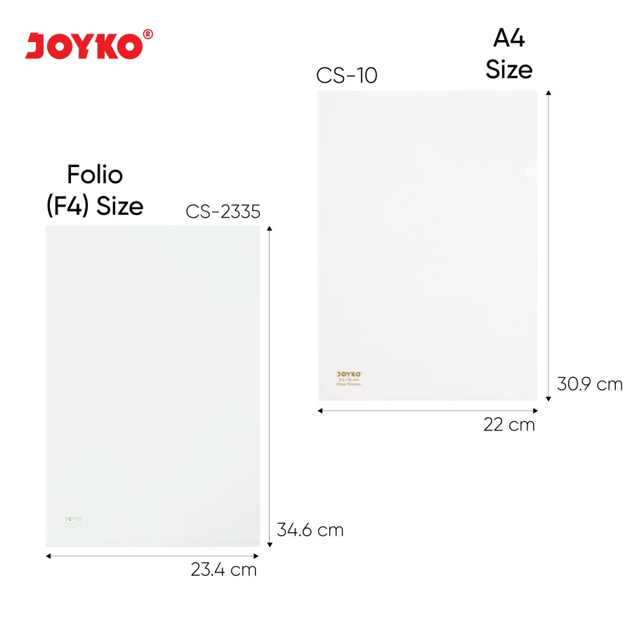Clear Sleeves Map L Bening Transparan Joyko CS-10/A4 / 2335/F4