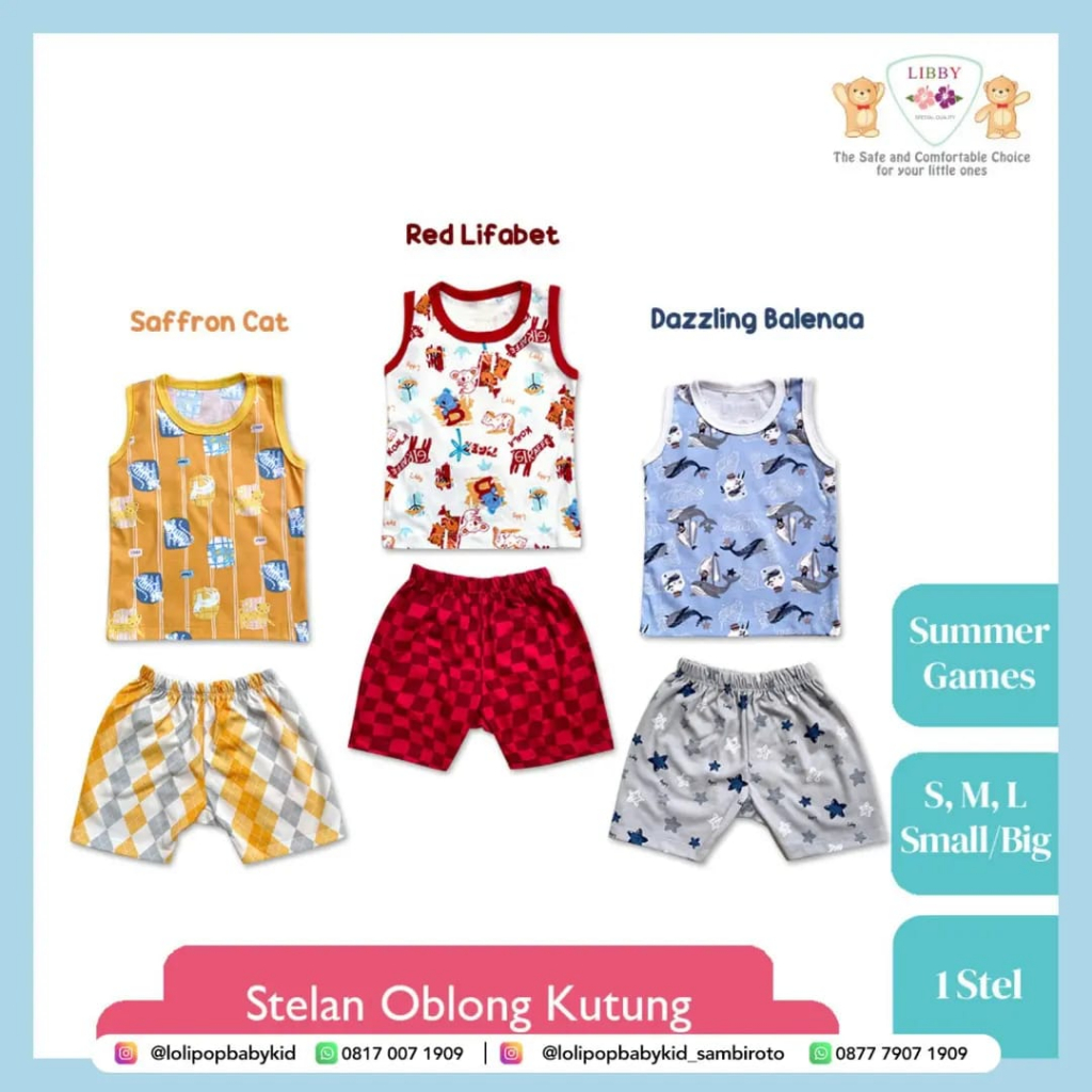 LIBBY Stelan Oblong Kutung Motif Summer Games (1 stel)