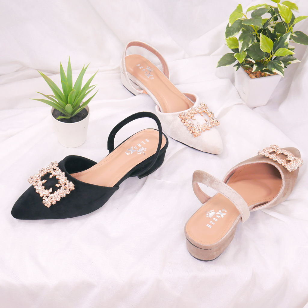 BernX's Shoes - Glady Sepatu Pesta Wanita Mules Heels / Hak 3 cm