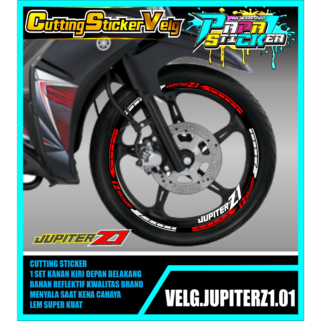STIKER VELG JUPITER Z1 CUTTING STICKER VELG CUTTING VARIASI YAMAHA JUPITER Z1 LIS BAN/VELG 01