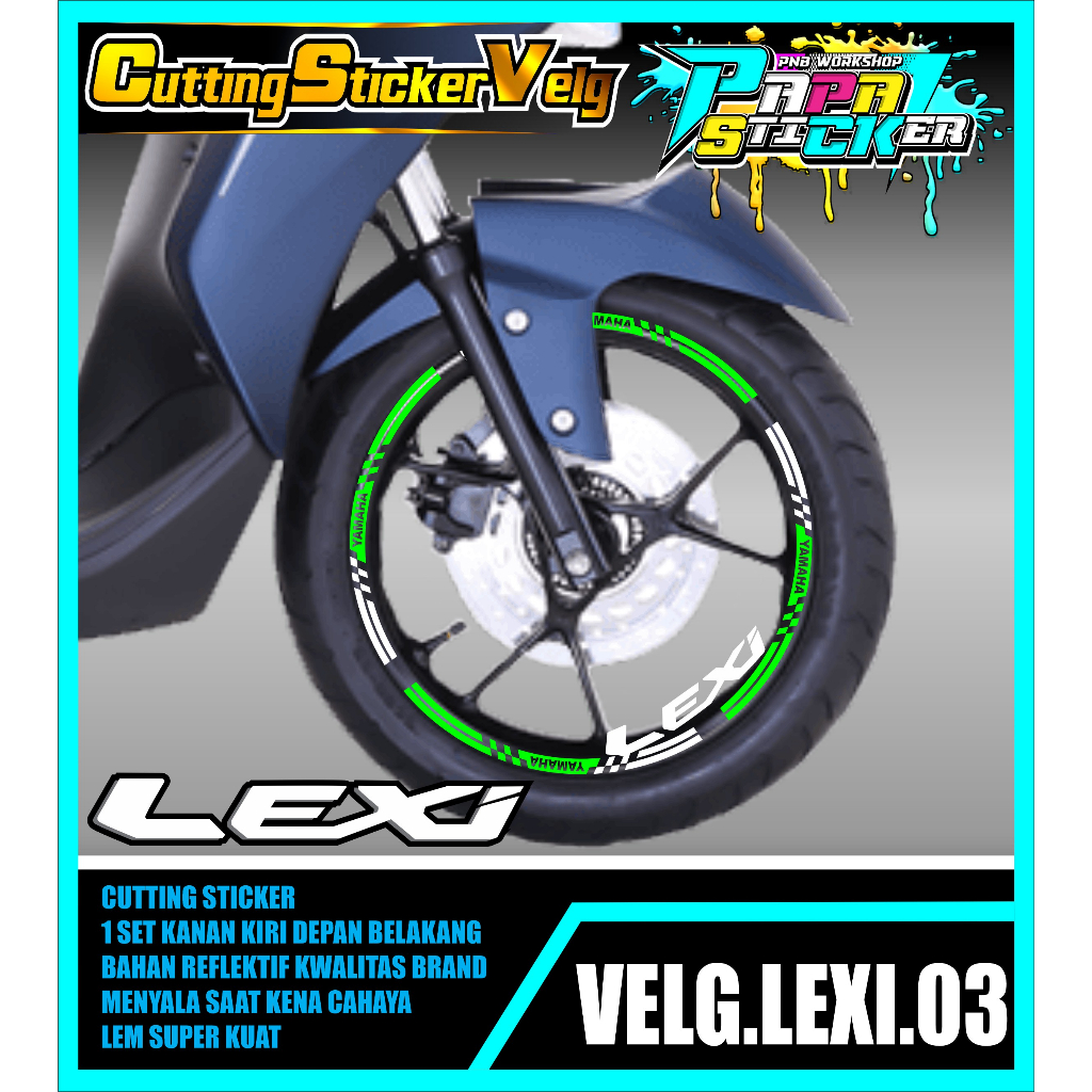 STIKER VELG LEXI CUTTING STICKER VELG CUTTING VARIASI YAMAHA LEXI LIS BAN/VELG 03